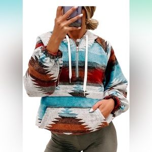 Aztec 1/4 zip hoodie